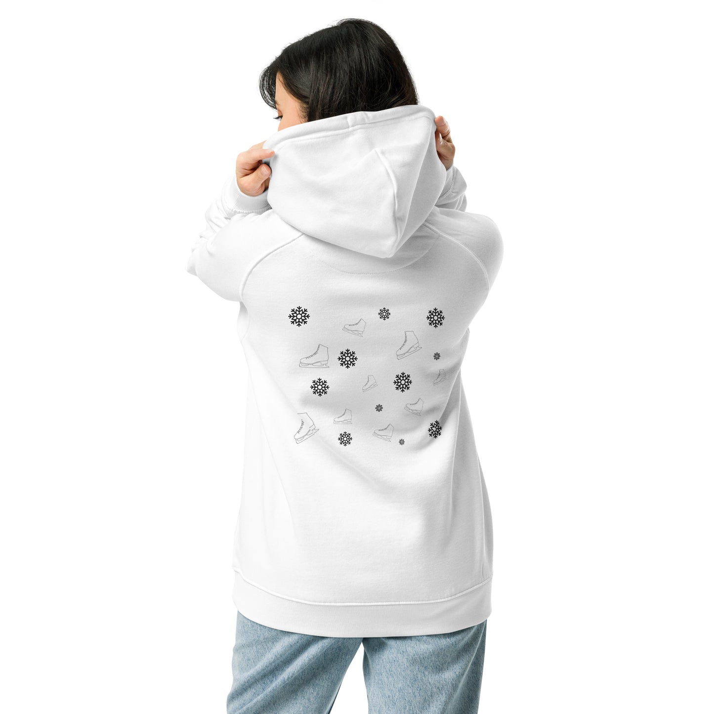 "Axel Club" Unisex eco raglan hoodie with double sided print